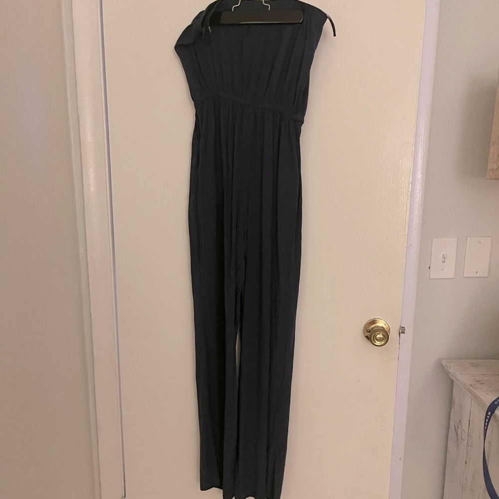 Navy Strapless Romper